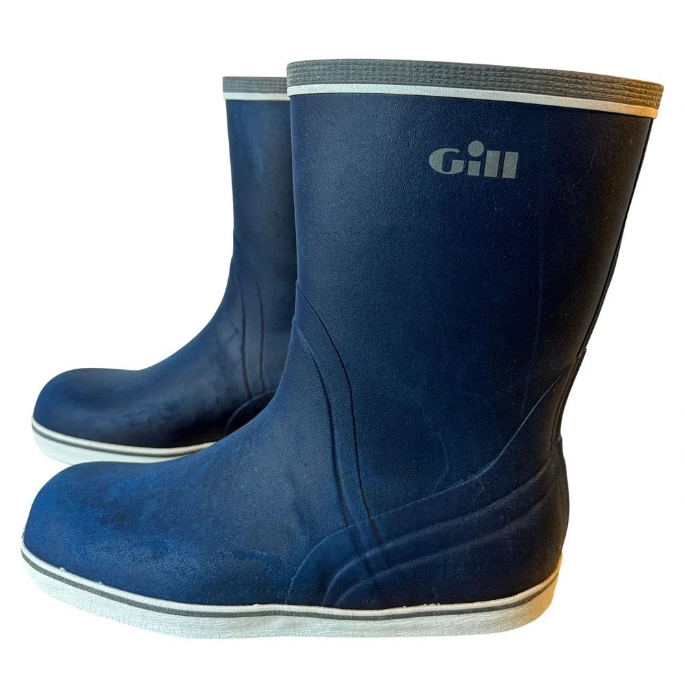 Gill Tall Yachting Sailing Deck Boots Navy Rubber EU 41 US Mens 8 Womens 10